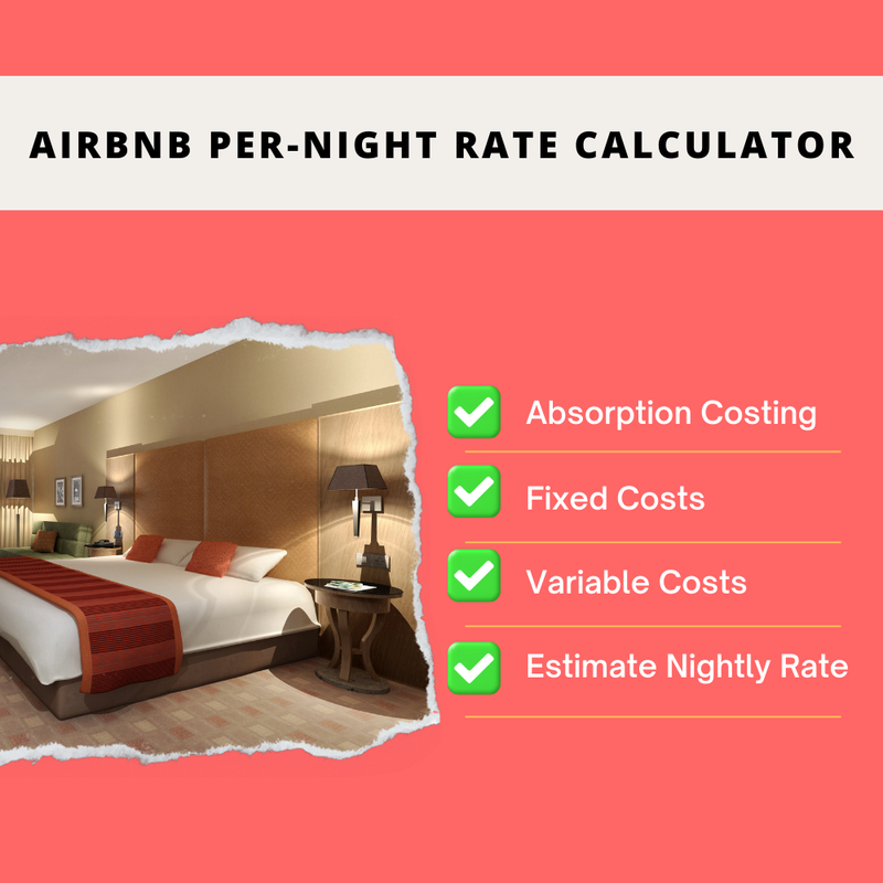 Airbnb  Per- Night Rate Calculator (Editable)